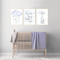 Nursery decor girl purple, elephant nursery, lavender and gray, elephant nursery, lilac nursery, dream big little one, purple nursery