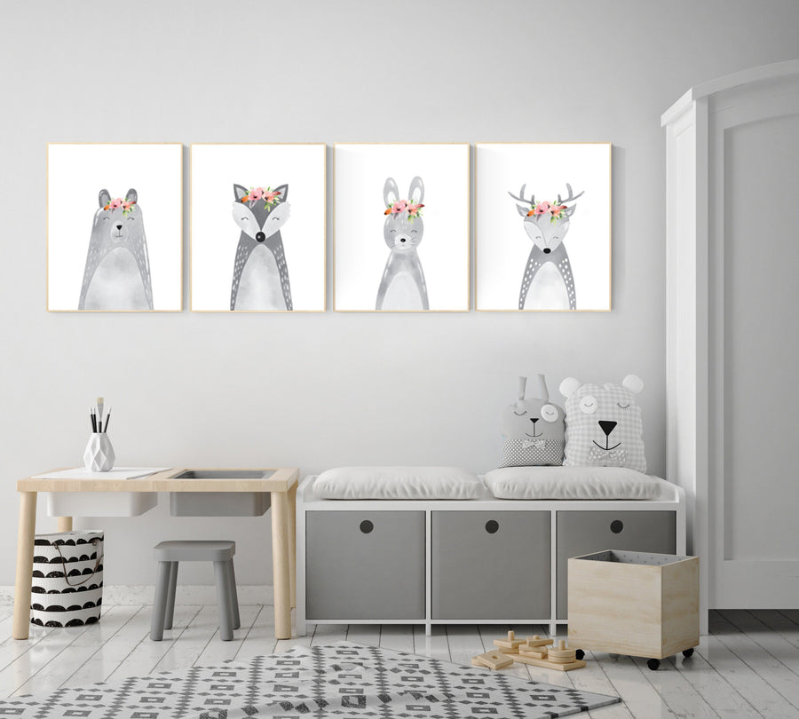 Nursery decor animals, woodland animals, Nursery decor girls, Nursery prints woodland, safari animals, nursery prints animals, jungle animal