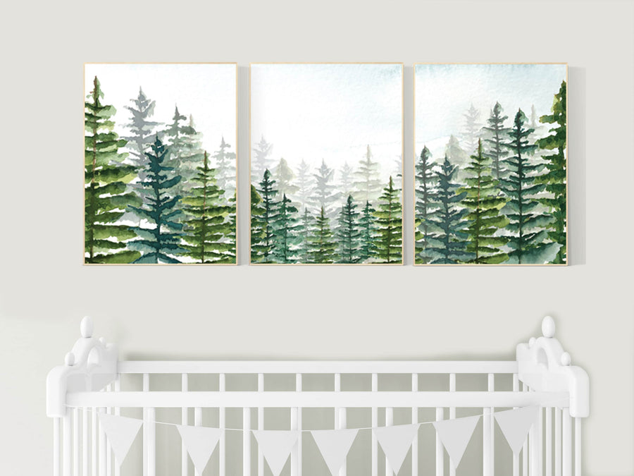 Nursery decor boy mountain, woodland nursery, adventure theme nursery, woodland, gender neutral, forest nursery, mountains, forest, tree