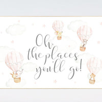 Hot air balloon nursery, Nursery decor girl, blush pink nursery, blush nursery, nursery decor girl, animal nursery, woodland animals