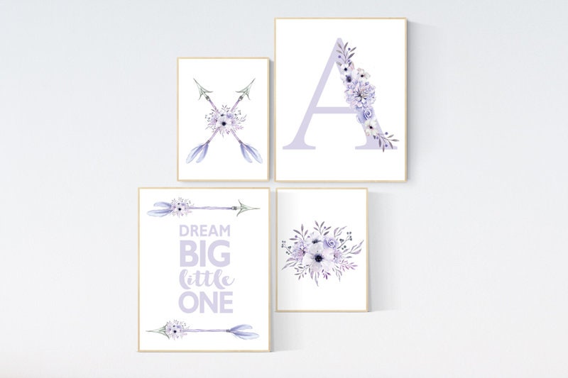 Nursery decor girl boho, purple nursery, nursery decor girl flower, nursery wall art, lilac nursery, lavender, girl nursery wall decor