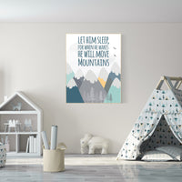 Nursery decor adventure, mountain nursery wall art, woodland, let him sleep for when he wakes, nursery decor neutral, nursery wall decor