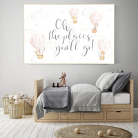 Hot air balloon nursery, Nursery decor girl, blush pink nursery, blush nursery, nursery decor girl, animal nursery, woodland animals