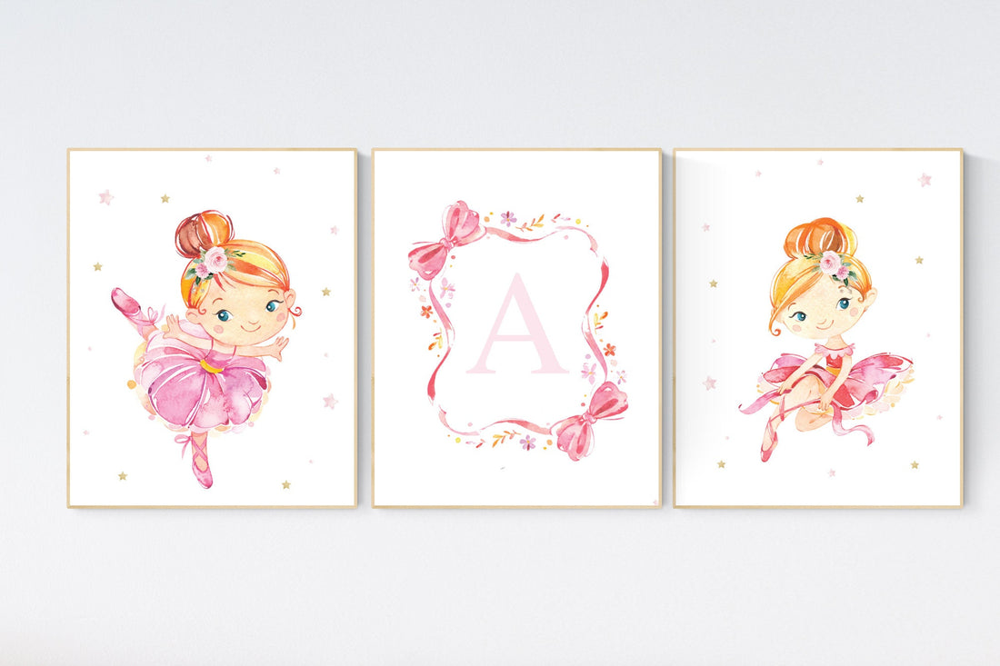 Ballerina nursery wall art, ballerina prints for nursery, baby girl nursery printsl, girl room wall prints, girls room wall decor, ballerina