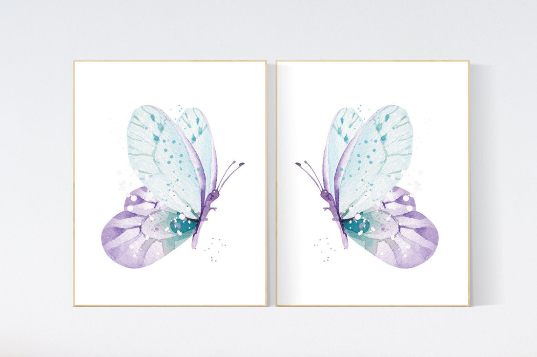 Nursery decor girl purple, nursery decor girl name, butterfly nursery wall art, lavender nursery, lilac nursery, girls room decor purple