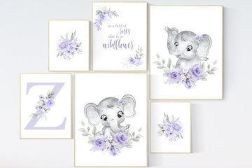 nursery wall art girl flowers, Nursery decor girl floral, nursery decor girl lavender, nursery wall art floral, purple nursery wall decor