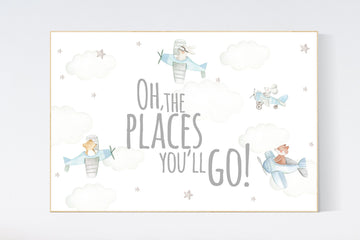 Plane nursery, Nursery decor boy nursery, animal prints, travel theme nursery, planes nursery wall art, boys room decor, baby room decor