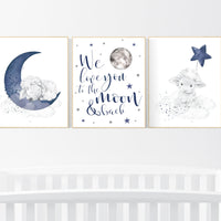 Sheep nursery decor, Nursery decor boy, nursery decor lambs, nursery wall art sheep, moon and cloud wall art nursery, navy nursery wall art