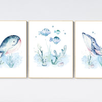 Ocean nursery decor, Nautical nursery print set, under the sea nursery, gender neutral nursery, ocean, nautical, Under the sea wall art