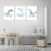 Ocean nursery decor, Nautical nursery print set, under the sea nursery, gender neutral nursery, ocean, nautical, Under the sea wall art