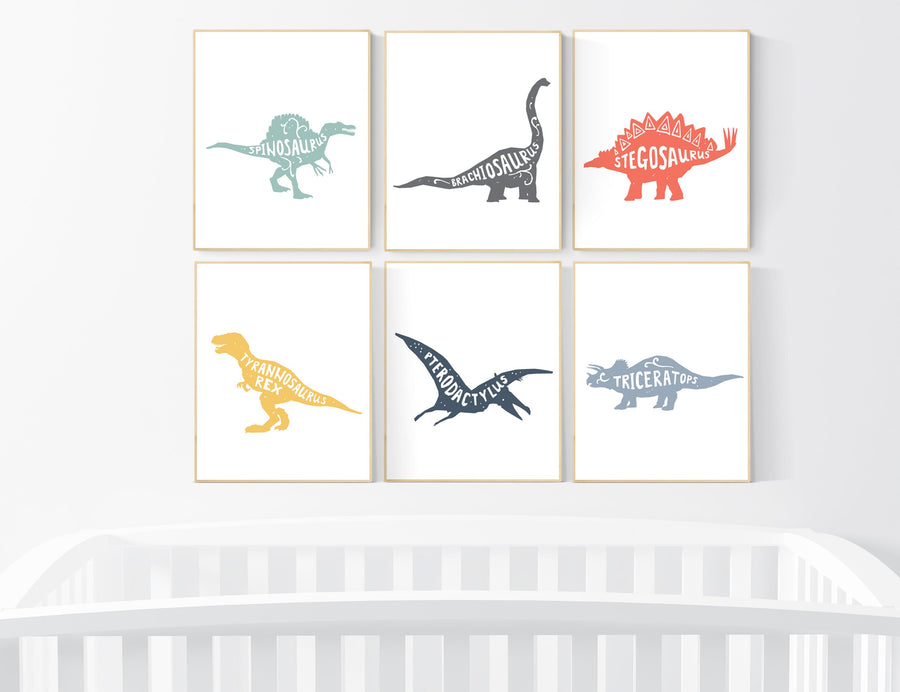 Dinosaur wall art decor, Nursery decor boy dinosaur, kids room decor dinosaur, dino nursery, dinosaur prints, boy nursery bedroom, children