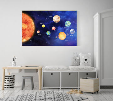 Solar system print, solar system print nursery, large size, solar system wall art, solar system poster, space themed, nursery decor boy