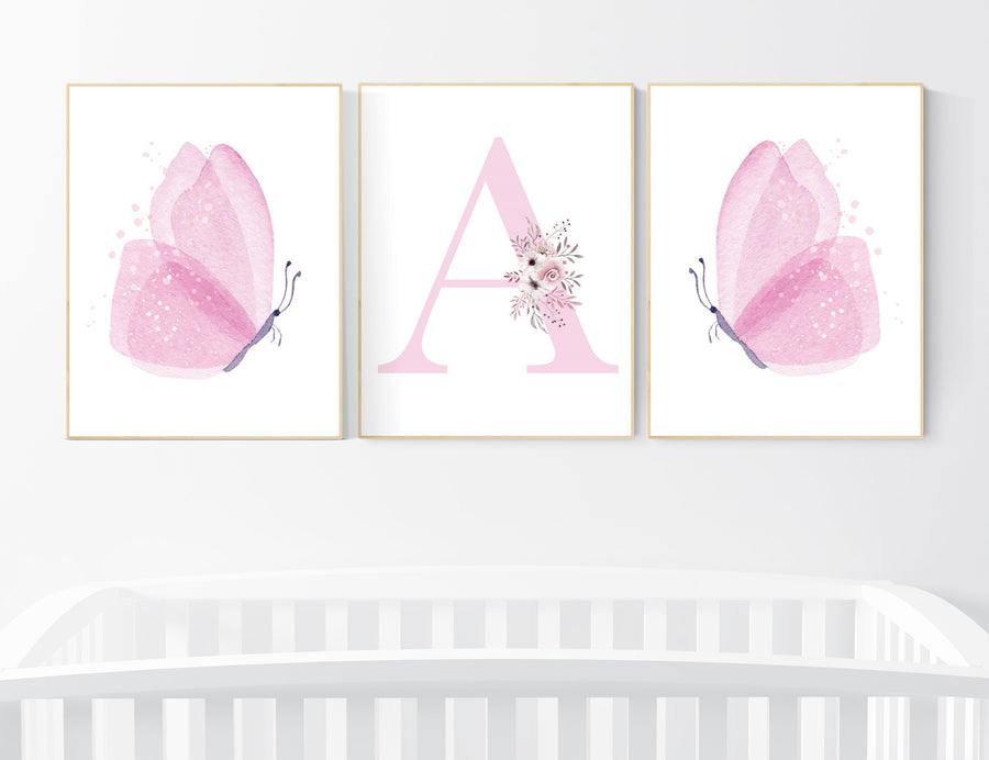 Nursery decor girl butterflies, Butterfly Nursery Art, Girl Nursery Art, Butterfly Nursery wall decor, girl nursery ideas, pink nursery