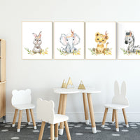 Woodland nursery decor, nursery wall art woodland animals, forest animal prints, gender neutral nursery art, nursery prints woodland animals