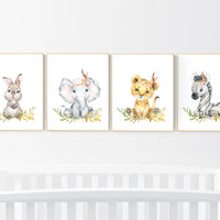 Woodland nursery decor, nursery wall art woodland animals, forest animal prints, gender neutral nursery art, nursery prints woodland animals