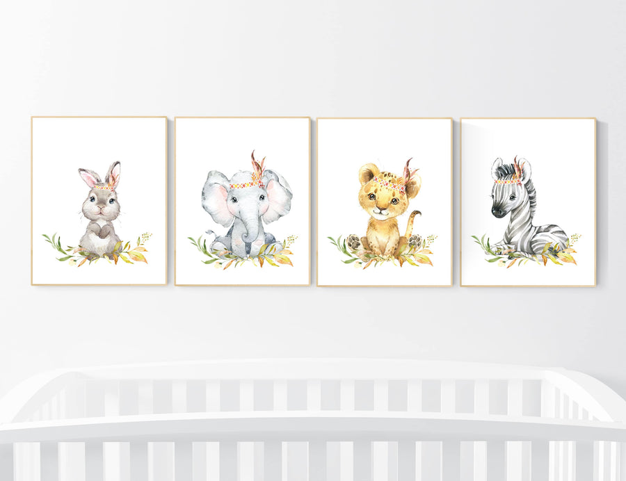 Woodland nursery decor, nursery wall art woodland animals, forest animal prints, gender neutral nursery art, nursery prints woodland animals