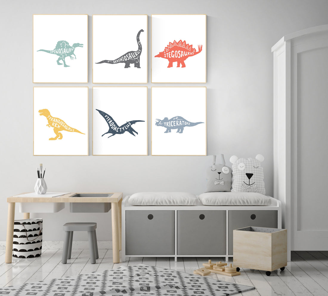 Dinosaur wall art decor, Nursery decor boy dinosaur, kids room decor dinosaur, dino nursery, dinosaur prints, boy nursery bedroom, children