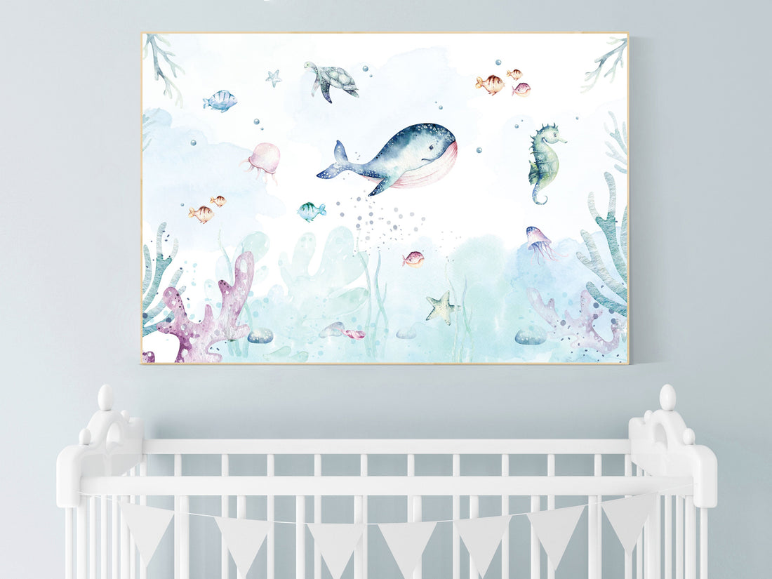 Nursery decor boy ocean, Ocean nursery decor, Under the sea nursery, sea nursery, gender neutral, ocean, nautical, nursery wall decor