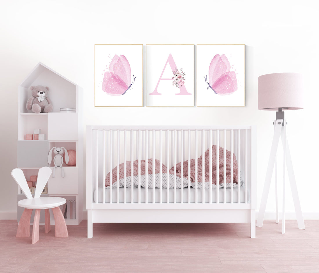 Nursery decor girl butterflies, Butterfly Nursery Art, Girl Nursery Art, Butterfly Nursery wall decor, girl nursery ideas, pink nursery