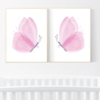 Nursery decor girl butterflies, Butterfly Nursery Art, Girl Nursery Art, Butterfly Nursery Decor for Baby Girl, Butterfly Art, light pink