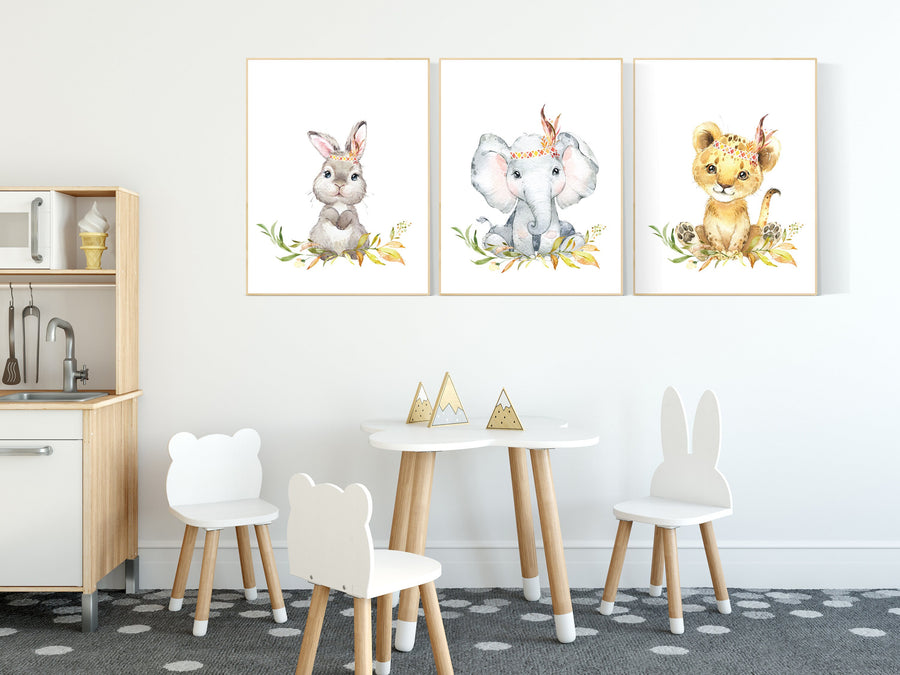 Nursery decor woodland, Woodland Nursery Wall Art, Woodland Print Set, animal prints, Woodland Animal Prints, gender neutral nursery