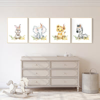 Woodland nursery decor, nursery wall art woodland animals, forest animal prints, gender neutral nursery art, nursery prints woodland animals