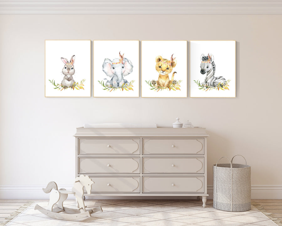 Woodland nursery decor, nursery wall art woodland animals, forest animal prints, gender neutral nursery art, nursery prints woodland animals