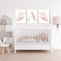 Nursery decor girl butterfly, Butterfly Nursery Art, Girl Nursery Art, Butterfly Nursery Decor for Baby Girl, flower nursery, pink gold