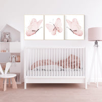 Nursery decor girl butterfly, Butterfly Nursery Art, Girl Nursery Art, Butterfly Nursery Decor for Baby Girl, flower nursery, pink gold