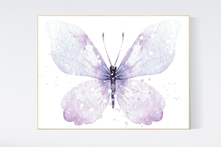 Nursery decor girl purple, nursery decor girl, butterfly nursery wall art, lavender nursery, lilac nursery, girls room decor purple