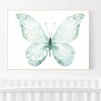 Nursery decor girl, nursery decor butterfly, nursery wall art, mint nursery, teal nursery, girls room decor turquoise, aqua, girl room decor