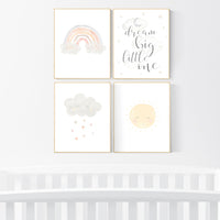 Gender neutral nursery, Nursery decor rainbow, neutral Rainbow Wall Art, rainbow Print Set, Cloud Rainbow Sun, Rainbow art, gender neutral