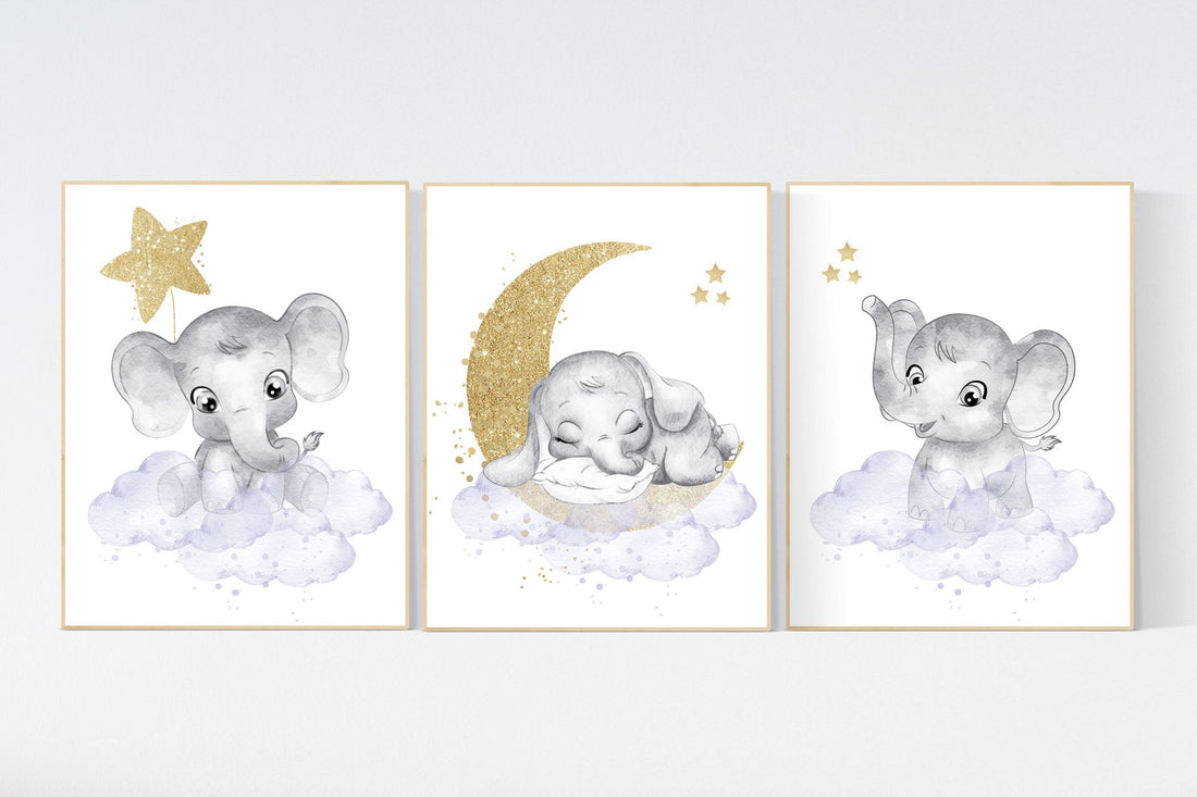 Elephant nursery decor girl, lilac, nursery decor girl purple, nursery decor elephant, nursery decor girl lavender and gray, lilac nursery