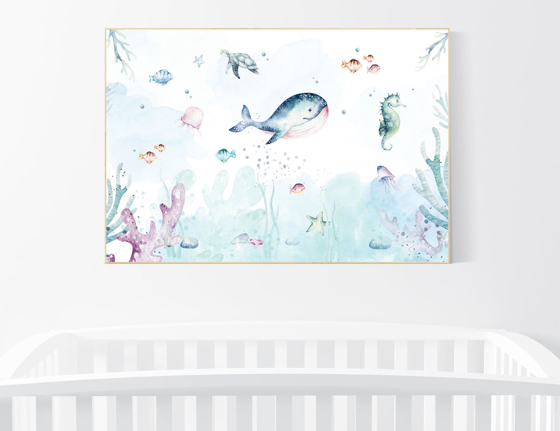 Nursery decor boy ocean, Ocean nursery decor, Under the sea nursery, sea nursery, gender neutral, ocean, nautical, nursery wall decor