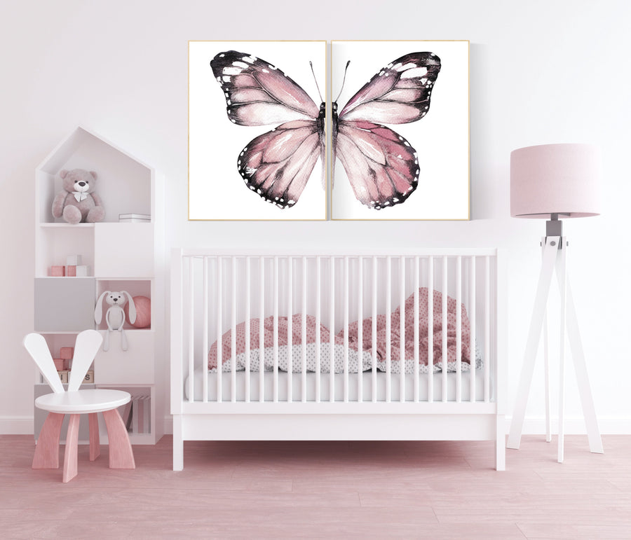 Butterfly Nursery Art, Nursery wall art girl butterfly, pink nursery art, Butterfly Wall Decor, Blush Pink Nursery Art, Butterfly Nursery