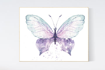 Nursery decor girl purple, nursery decor girl, butterfly nursery wall art, lavender nursery, lilac nursery, girls room decor purple