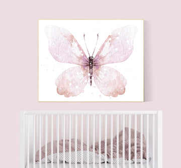 Nursery decor girl butterfly, pink butterfly, Butterfly Nursery Art, girls room, butterfly prints, Butterfly Art, pink nursery wall art