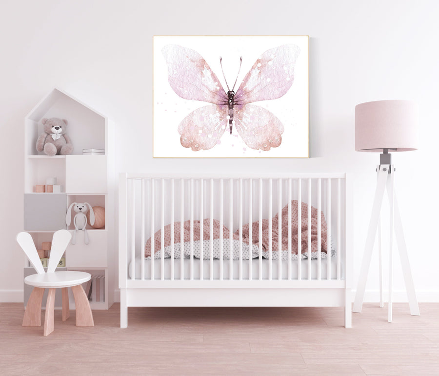 Nursery decor girl butterfly, pink butterfly, Butterfly Nursery Art, girls room, butterfly prints, Butterfly Art, pink nursery wall art