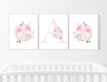 Nursery decor girl pink, nursery decor flower, nursery decor girl floral, flower nursery, girl nursery wall art, pink nursery, boho nursery