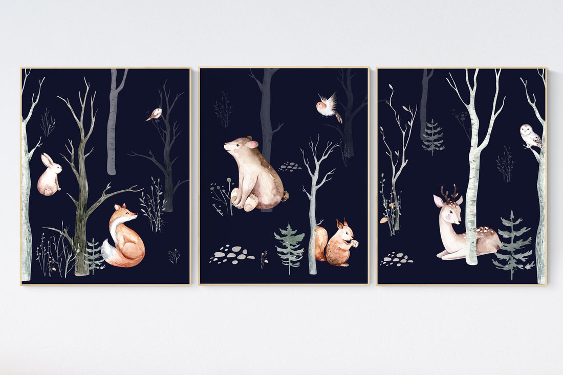 Nursery decor woodland animals, Woodland Nursery Wall Art, forest, animal nursery wall decor, gender neutral, nursery wall decor, animals