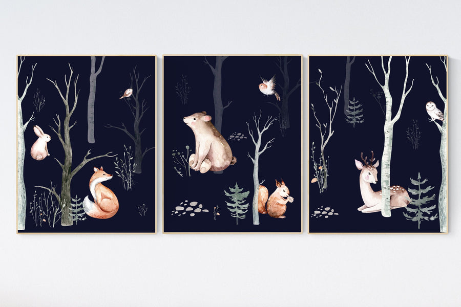 Nursery decor woodland animals, Woodland Nursery Wall Art, forest, animal nursery wall decor, gender neutral, nursery wall decor, animals