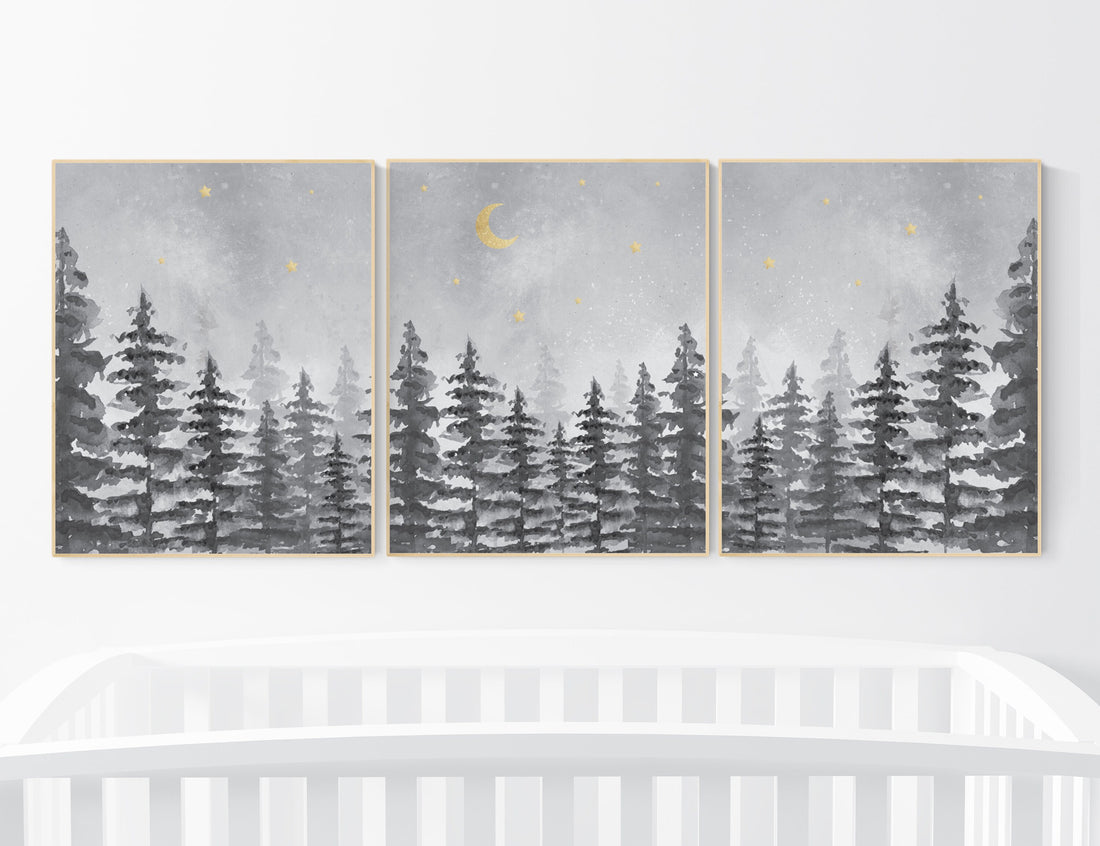 Woodland Nursery Prints, gender neutral, Nursery Wall Art, Mountain Nursery Print, Forest Nursery Prints, Woodland Nursery Decor, tree