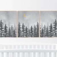 Woodland Nursery Prints, gender neutral, Nursery Wall Art, Mountain Nursery Print, Forest Nursery Prints, Woodland Nursery Decor, tree