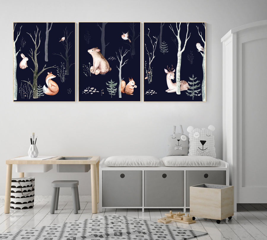Nursery decor woodland animals, Woodland Nursery Wall Art, forest, animal nursery wall decor, gender neutral, nursery wall decor, animals