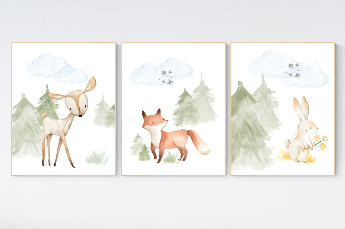 Woodland themed nursery, animals prints, nursery art woodland, nursery prints gender neutral, woodland nursery ideas, Woodland nursery decor
