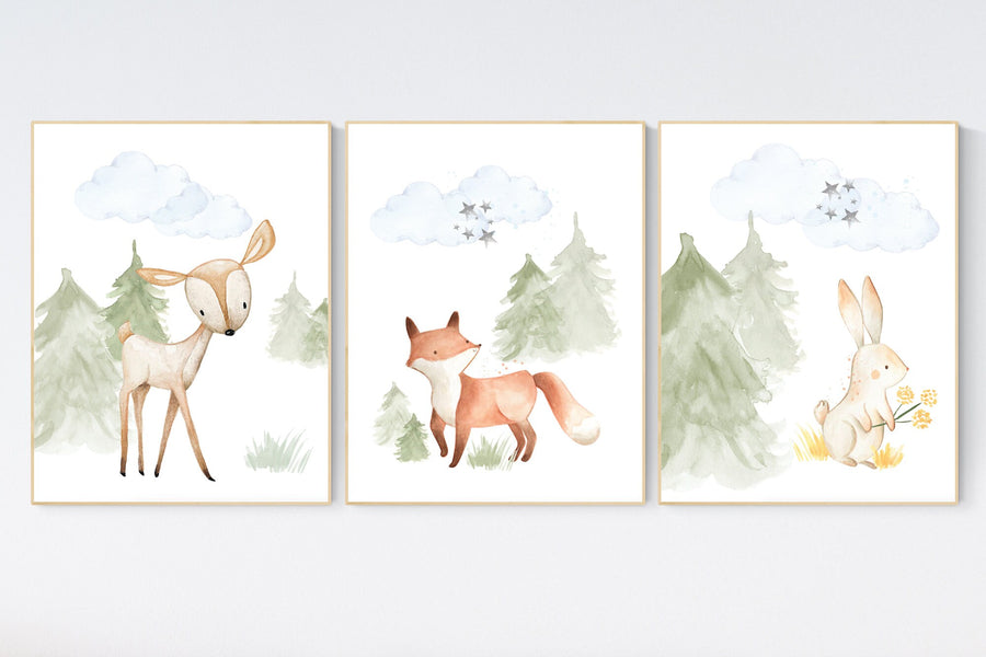 Woodland themed nursery, animals prints, nursery art woodland, nursery prints gender neutral, woodland nursery ideas, Woodland nursery decor