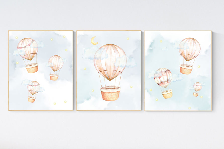 Nursery decor gender neutral, hot air balloon, neutral nursery, baby room decor, nursery prints, hot air balloon nursery, unisex nursery