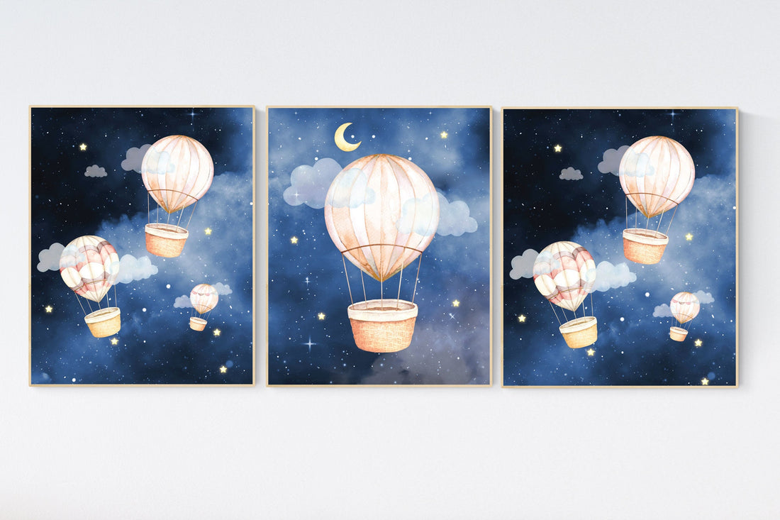 Gender neutral nursery decor, hot air balloon, neutral nursery, baby room decor, nursery prints, hot air balloon nursery, unisex nursery