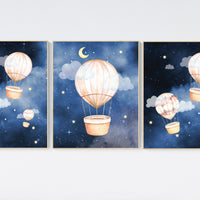 Gender neutral nursery decor, hot air balloon, neutral nursery, baby room decor, nursery prints, hot air balloon nursery, unisex nursery