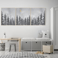 Woodland Nursery Prints, gender neutral, Nursery Wall Art, Mountain Nursery Print, Forest Nursery Prints, Woodland Nursery Decor, tree